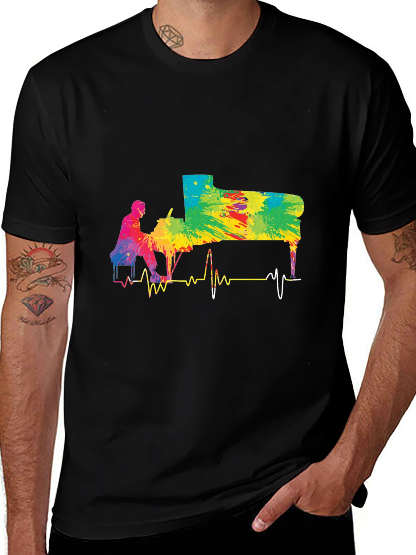 Variant 9 of Piano Player T-Shirt - Colorful Music Design