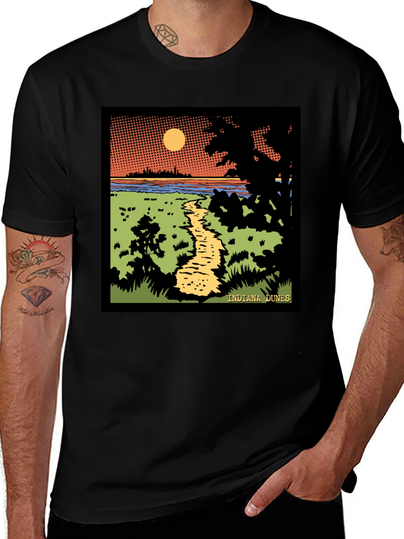 Variant 27 of Indiana Dunes Graphic T-Shirt - Black