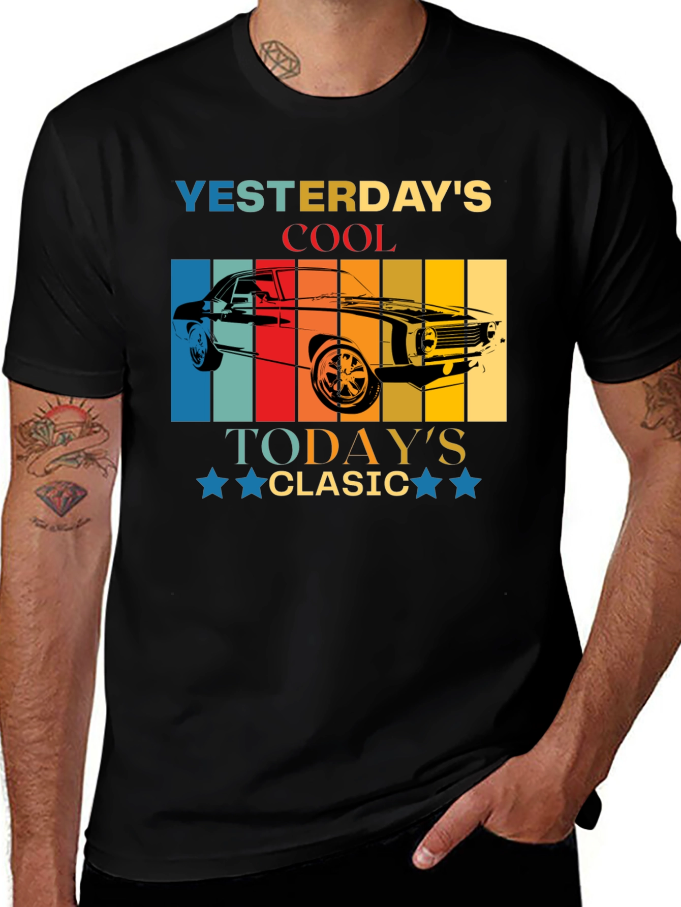Variant 3 of Yesterday's Cool Car Graphic T-Shirt
