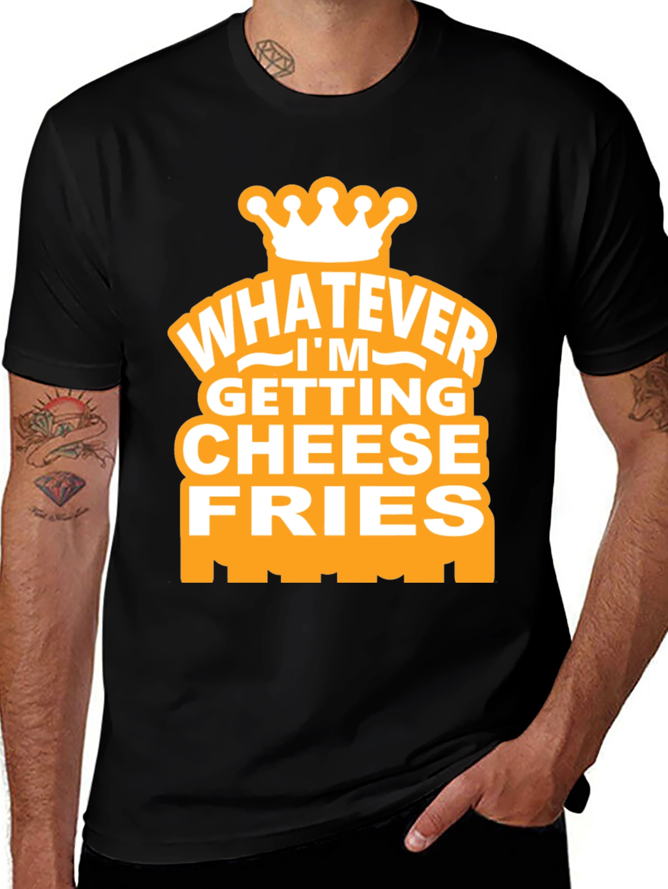 Variant 6 of Whatever I'm Getting Cheese Fries Black T-Shirt
