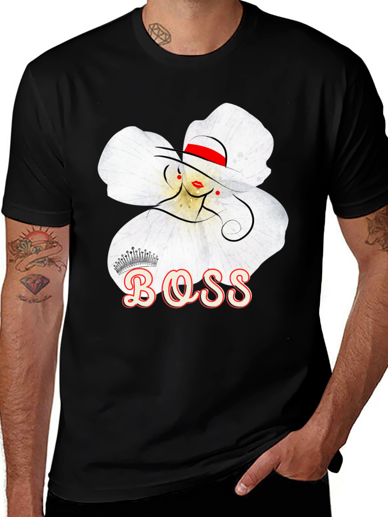Boss Lady T-Shirt: Elegant Floral Graphic Tee