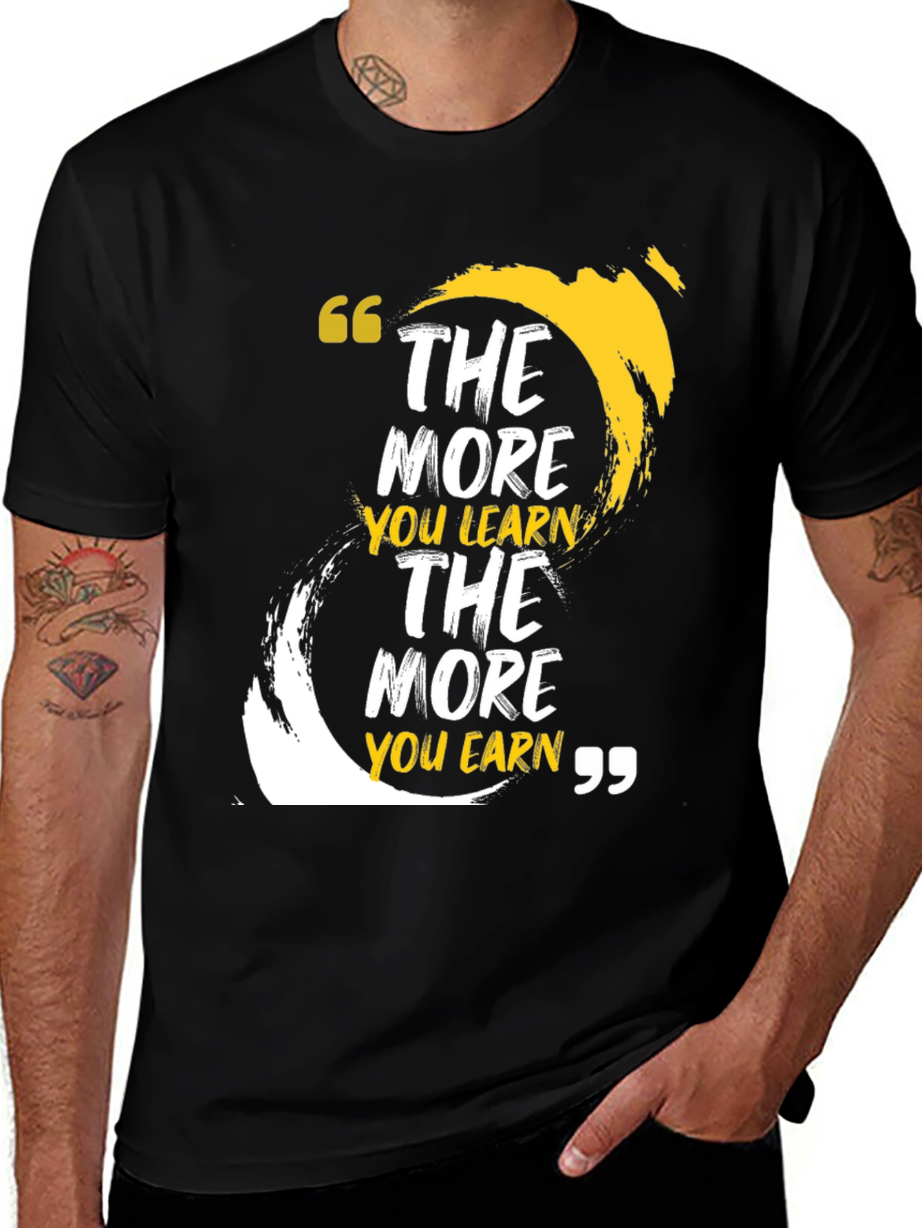 Variant 17 of Motivational 'The More You Learn' Graphic Tee