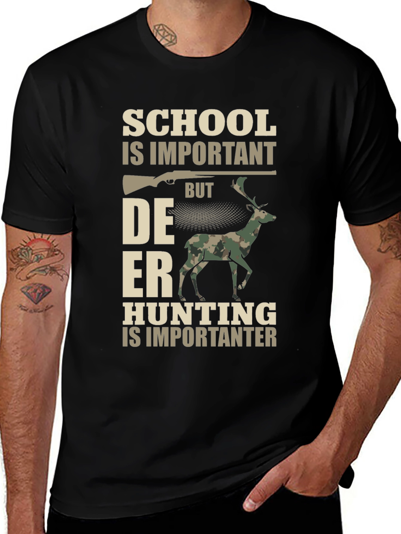 Variant 6 of Hunting T-Shirt: School vs. Deer