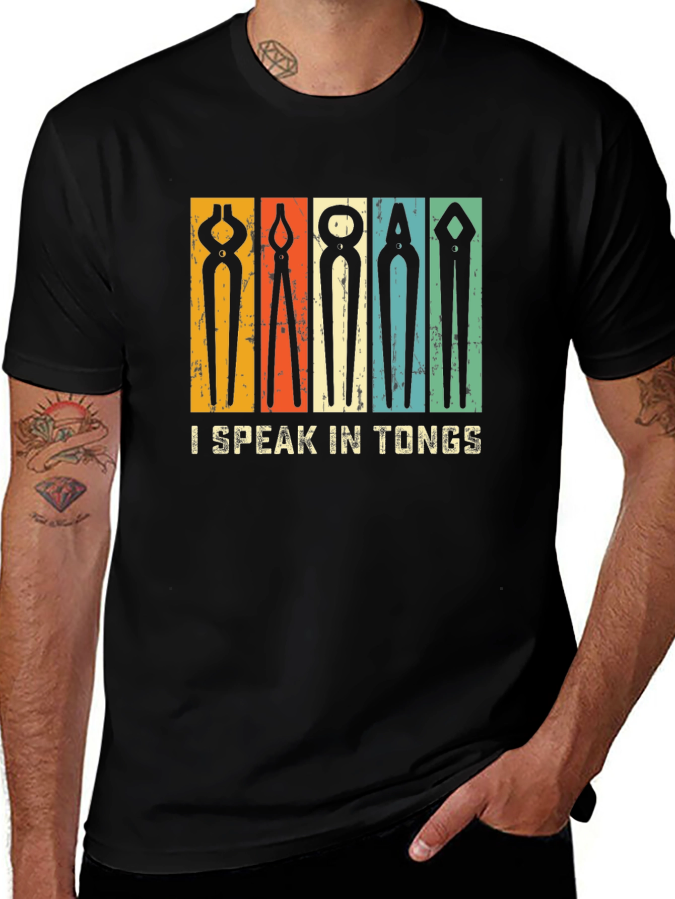 Variant 4 of I Speak In Tongs Graphic Tee - Blacksmithing T-Shirt