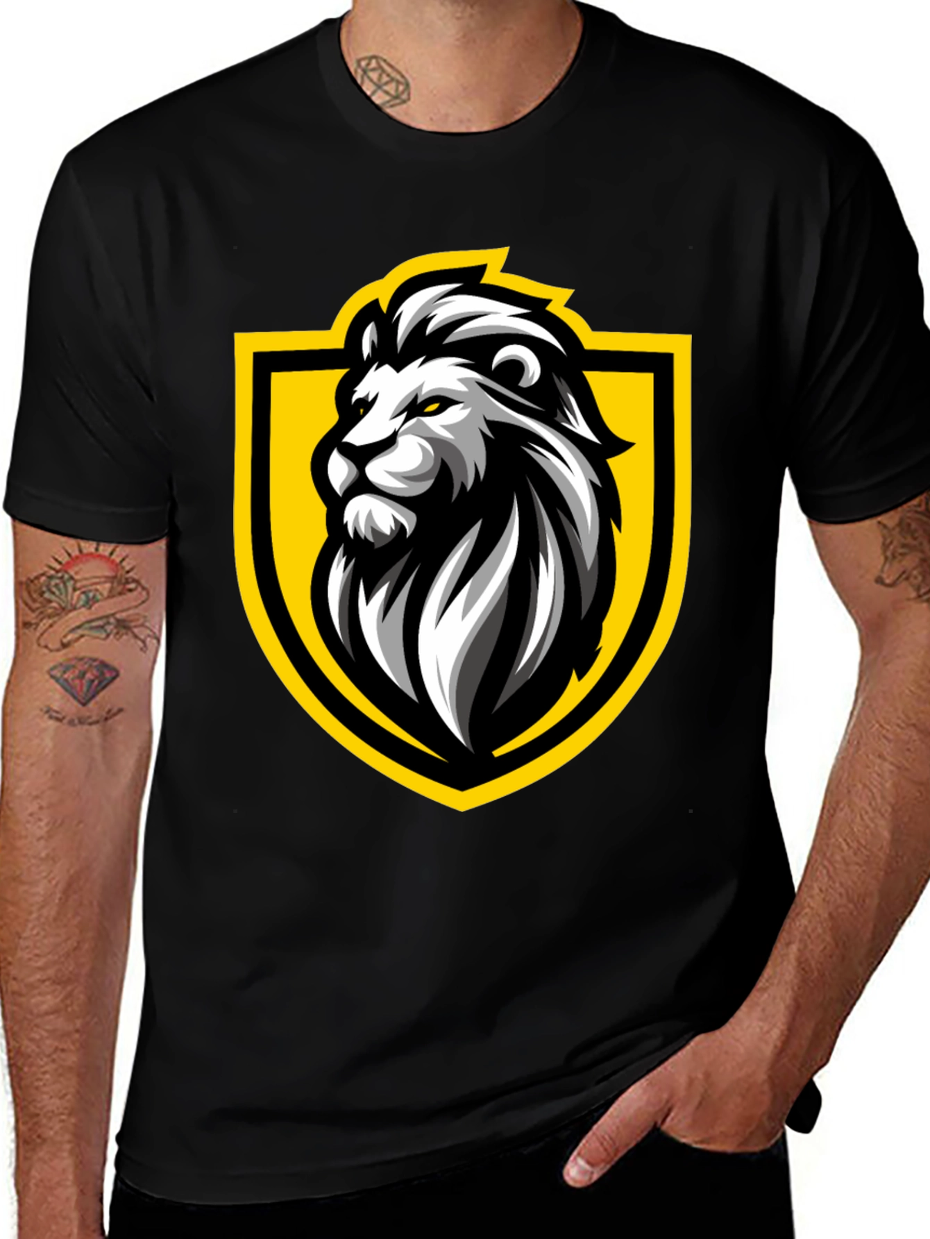 Lion Crest Graphic Black T-Shirt