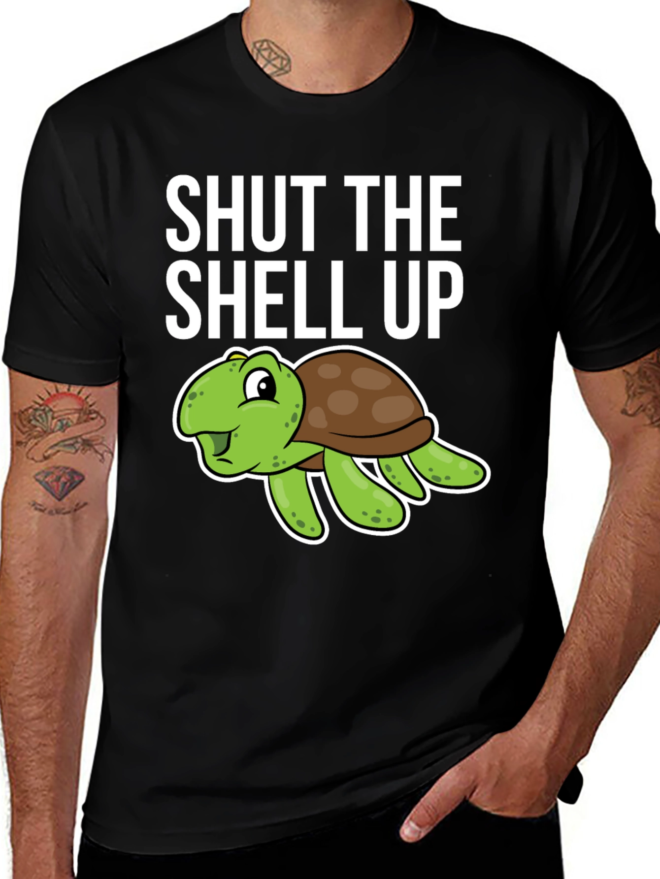 Variant 2 of Shut the Shell Up Turtle Humor T-Shirt
