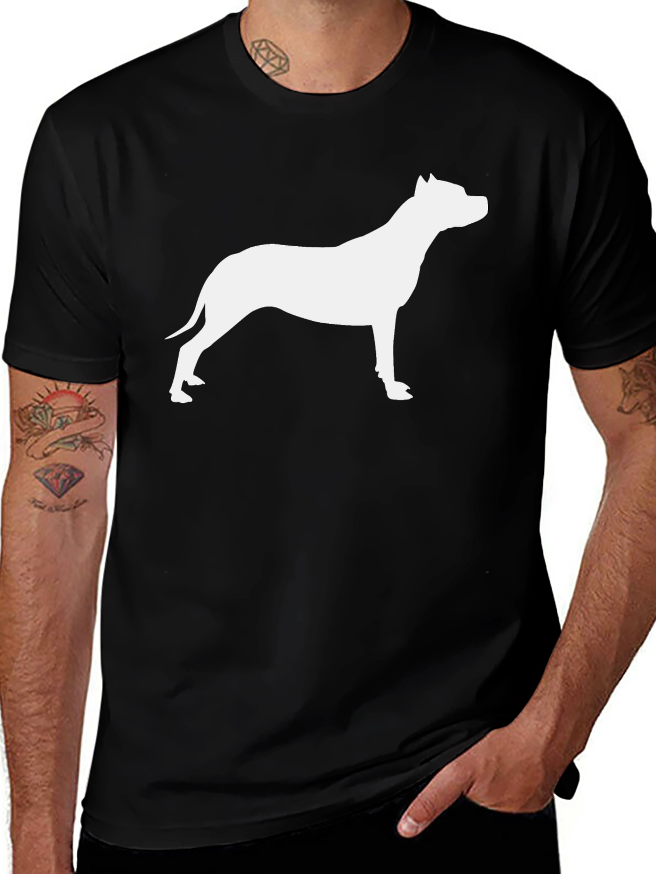 Pitbull Silhouette T-Shirt - Stylish Dog Lover Tee