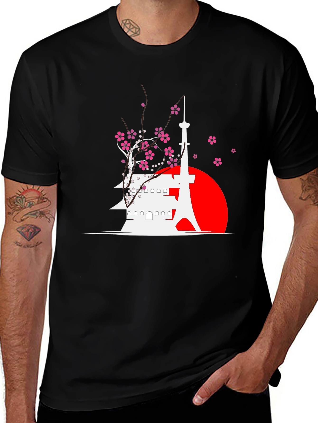 Tokyo Tower Blossom Black T-Shirt