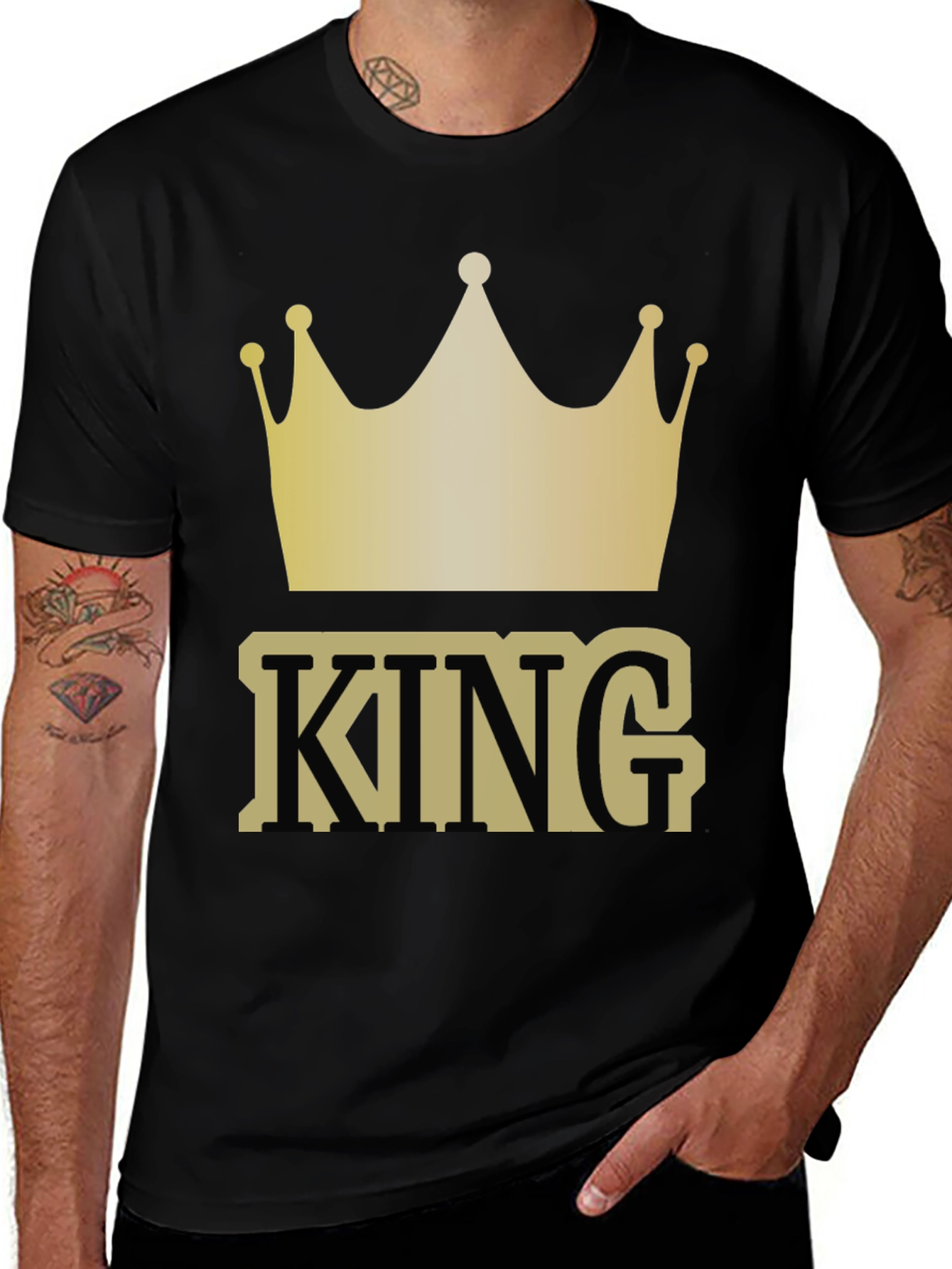 Variant 20 of King Crown Graphic Tee - Black Cotton T-Shirt