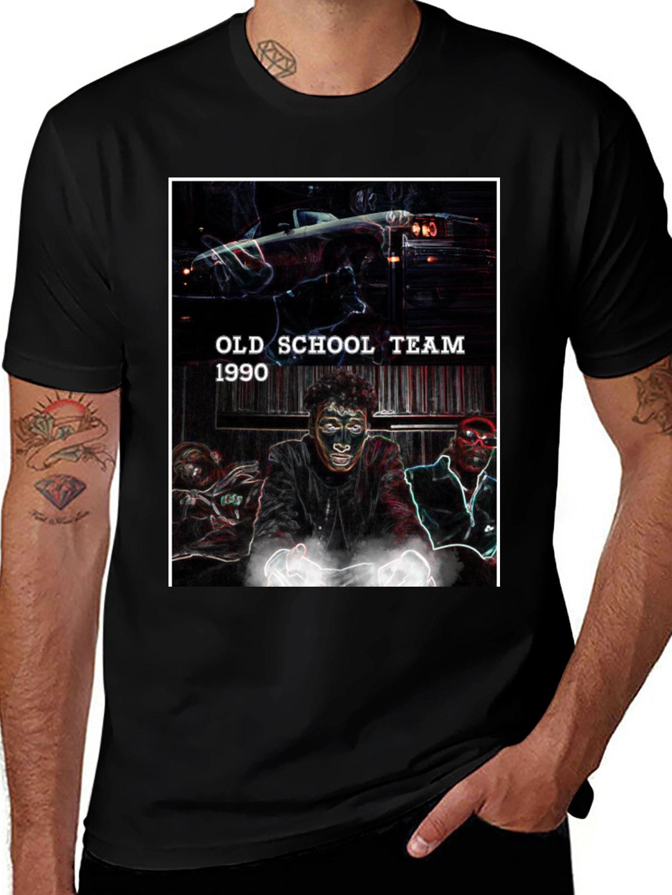Variant 19 of Old School Team 1990 Black T-Shirt