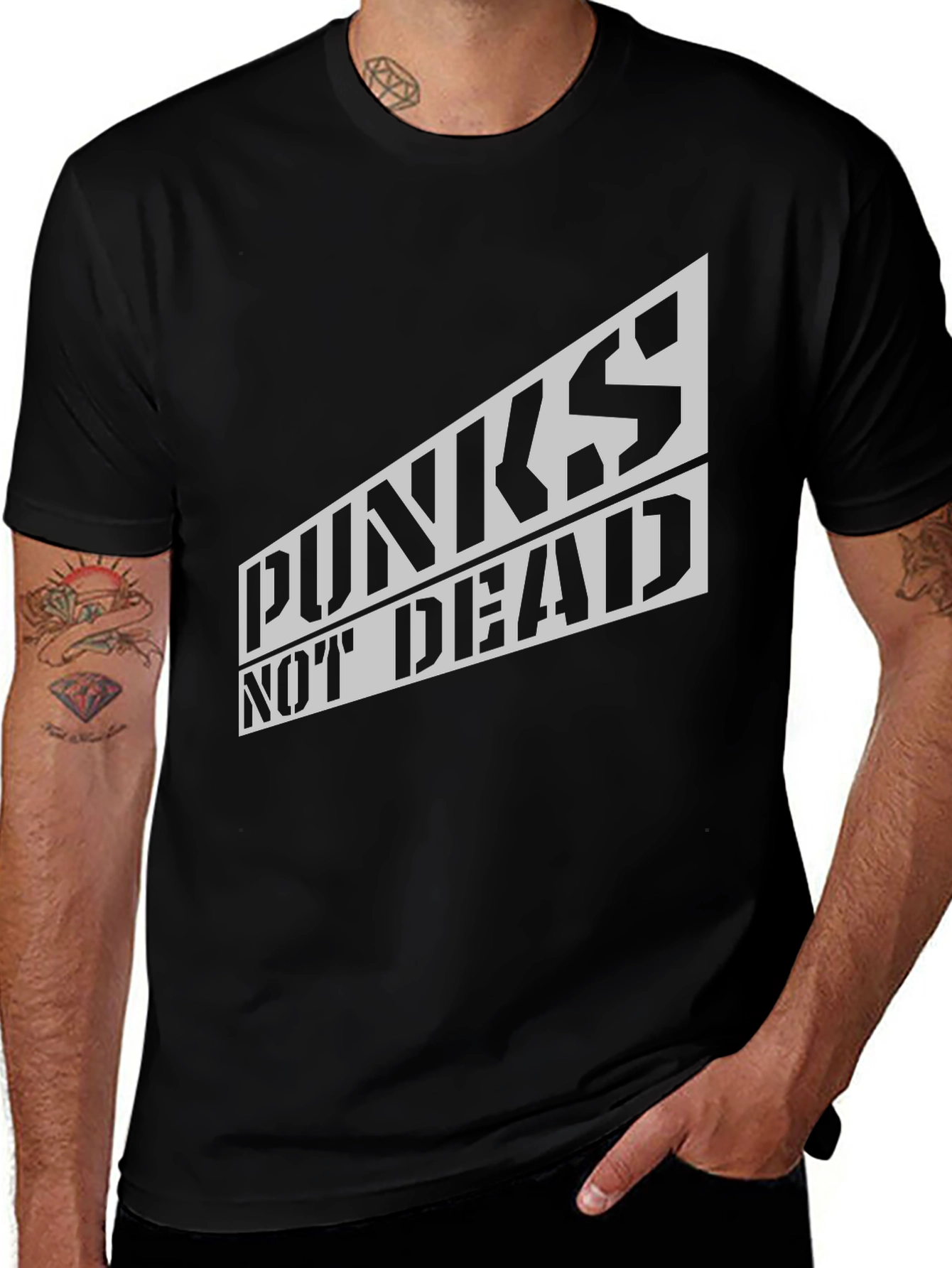 Variant 10 of Punks Not Dead Graphic Black T-Shirt