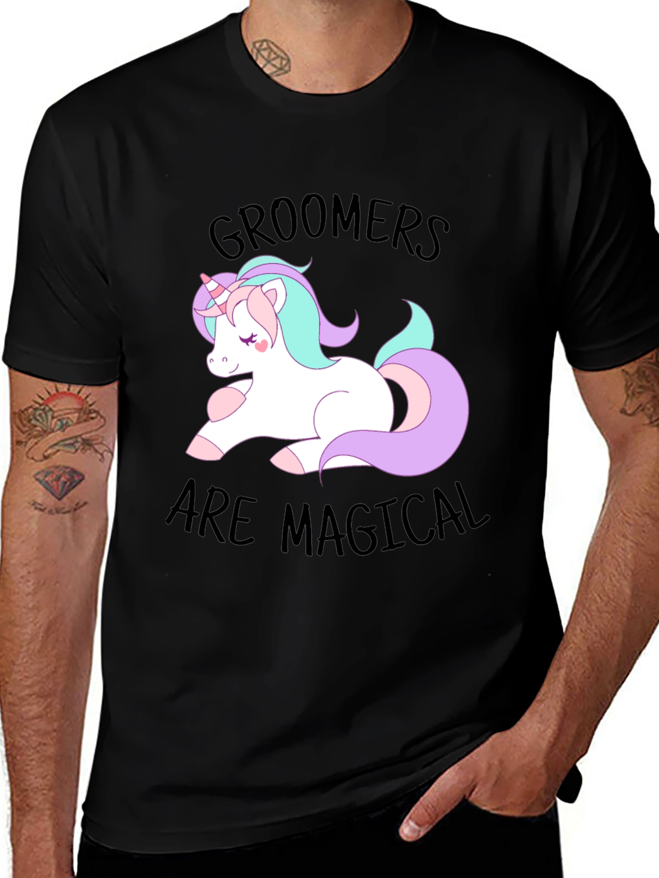 Magical Groomers T-Shirt Cute Unicorn Tee