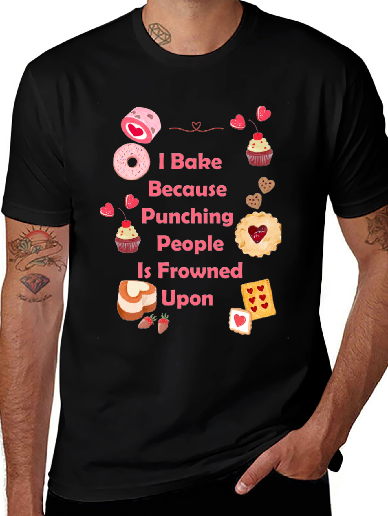 Variant 7 of I Bake Because Punching People Is Frowned Upon T-Shirt