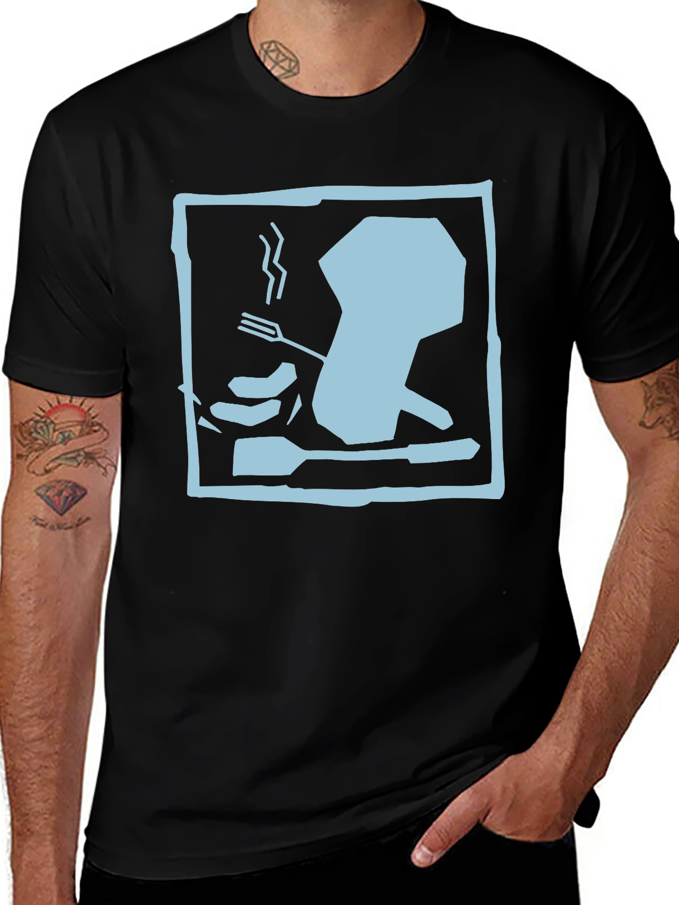 Variant 20 of Chef Hat Silhouette Graphic T-Shirt - Black