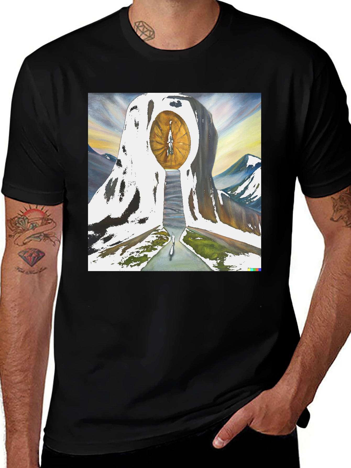 Variant 21 of Eye of Time Graphic Tee - Black Cotton Blend