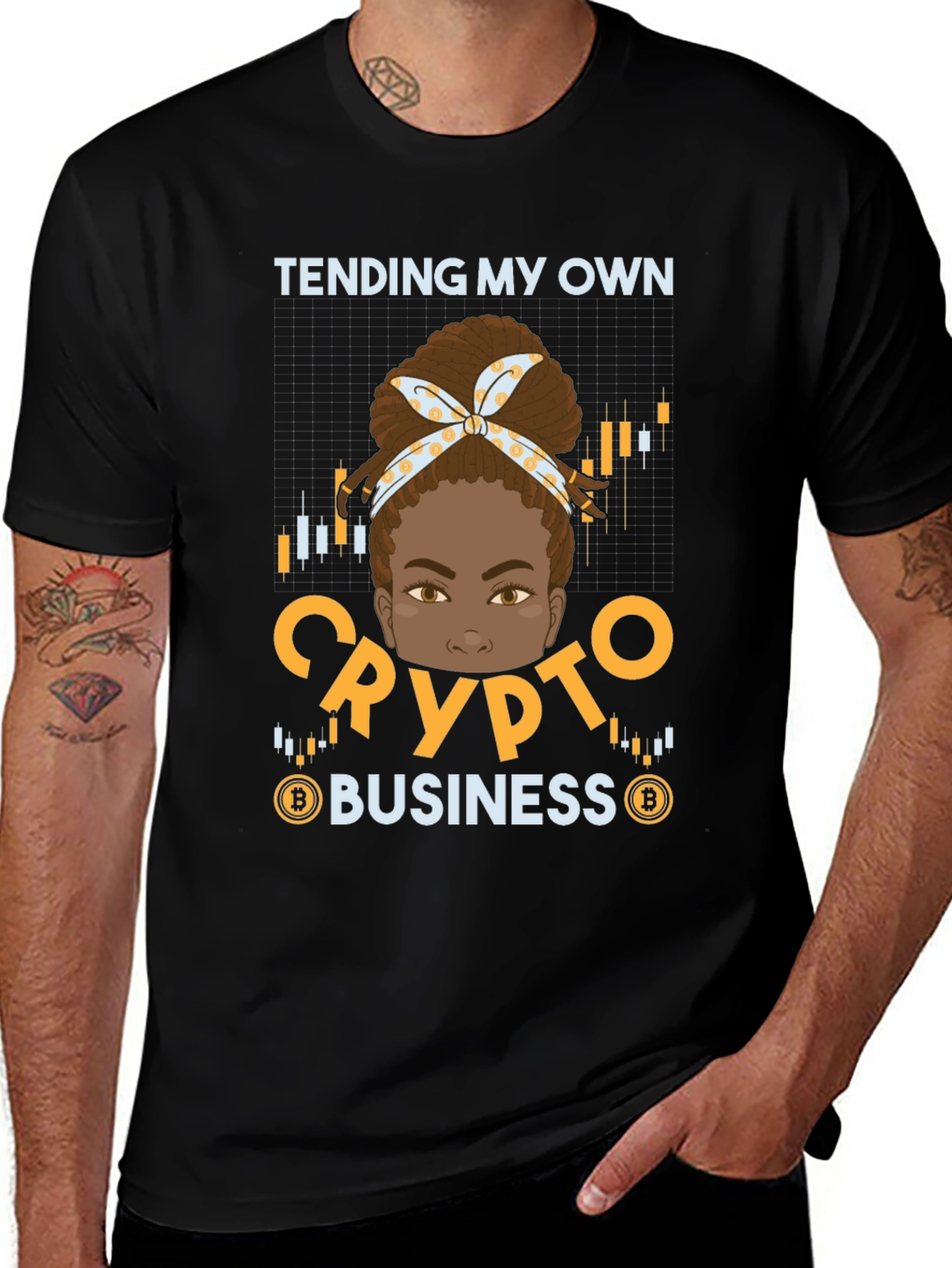 Variant 18 of Tending My Own Crypto Business Graphic Tee