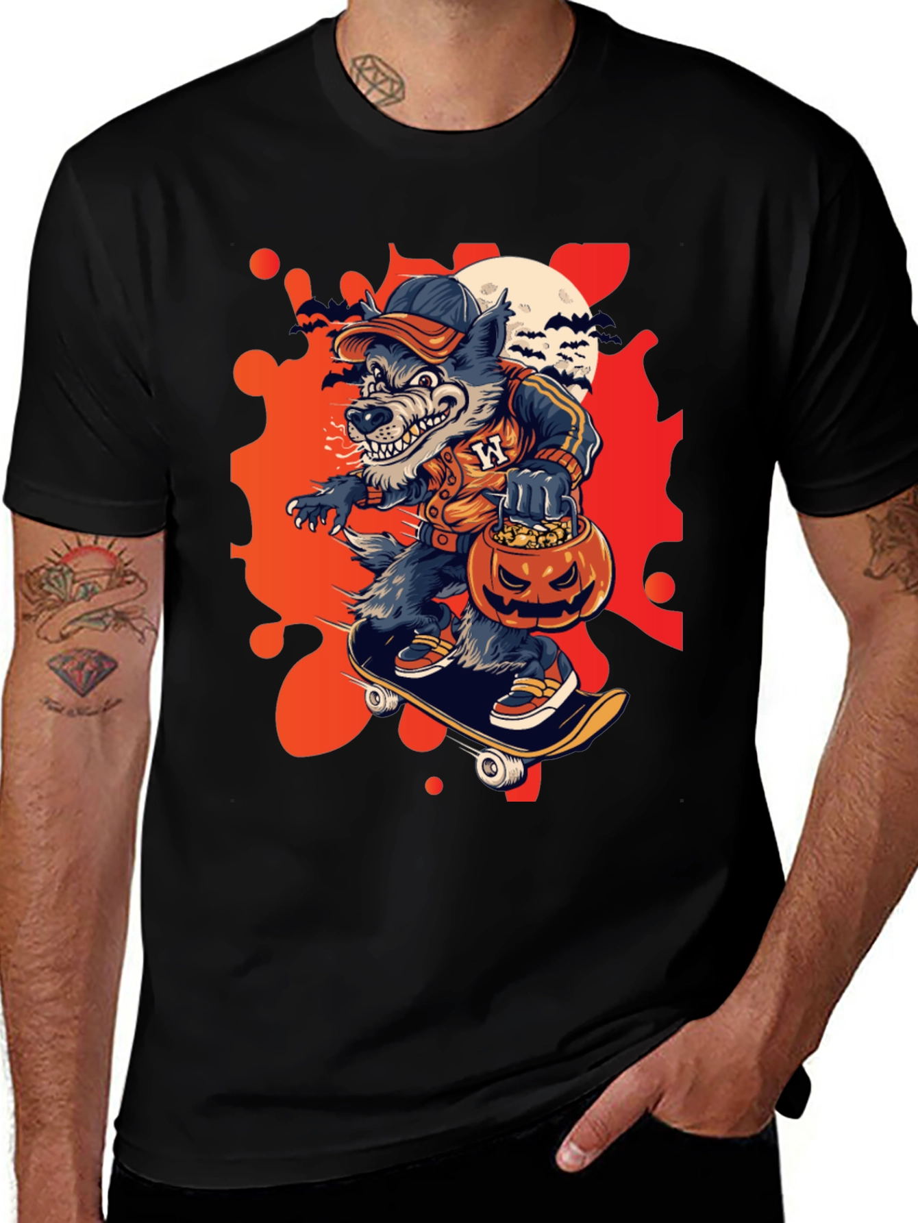 Halloween Werewolf Skate Tee