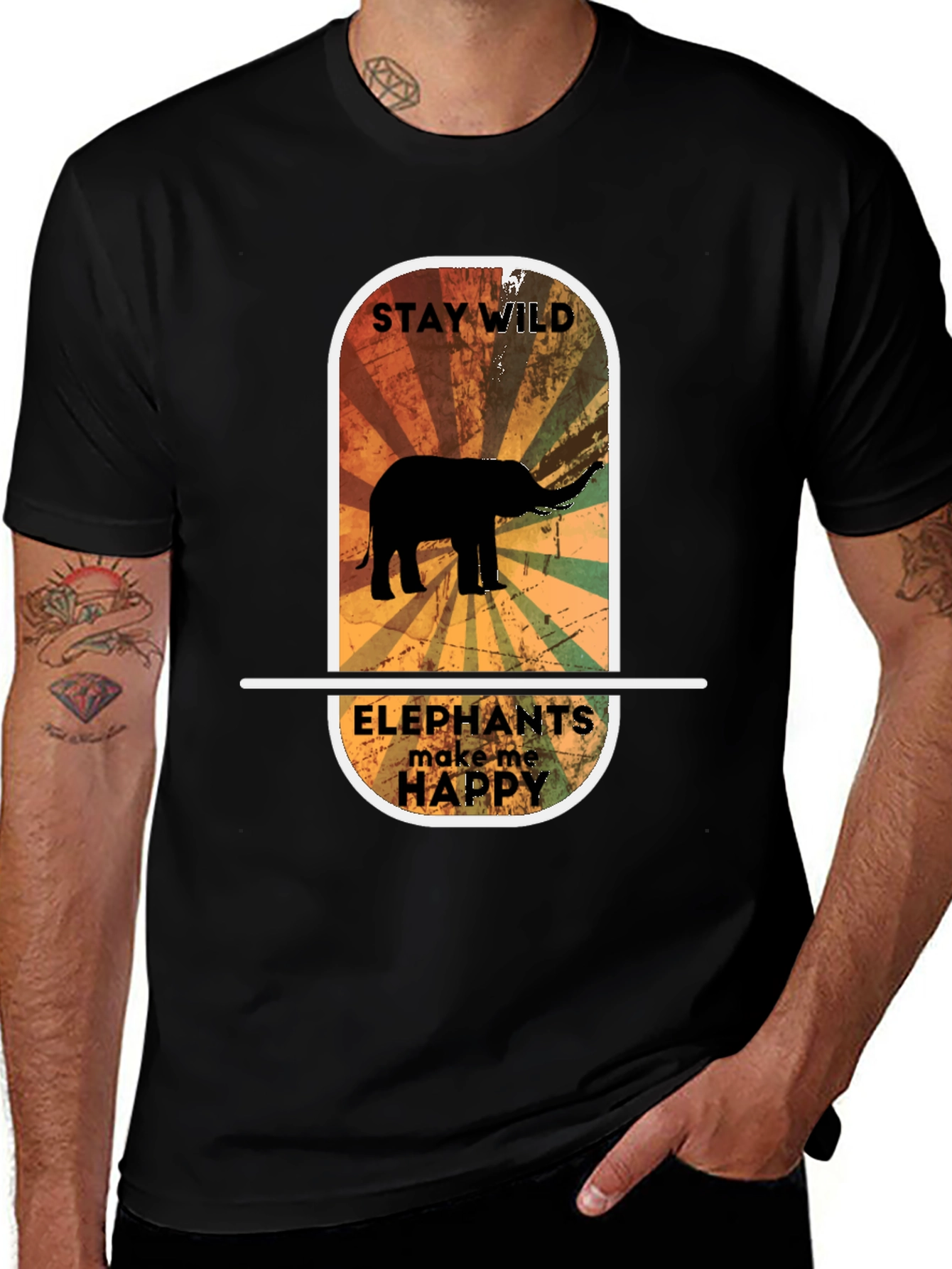 Variant 26 of Stay Wild Elephant Graphic Tee