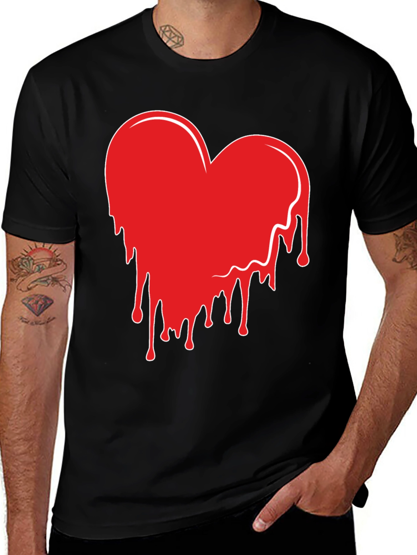 Variant 25 of Heart Drip Graphic Tee - Trendy Casual Shirt