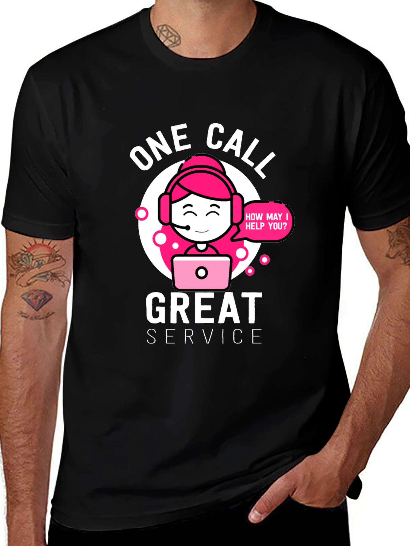 Variant 25 of One Call Great Service T-Shirt - Customer Support Design