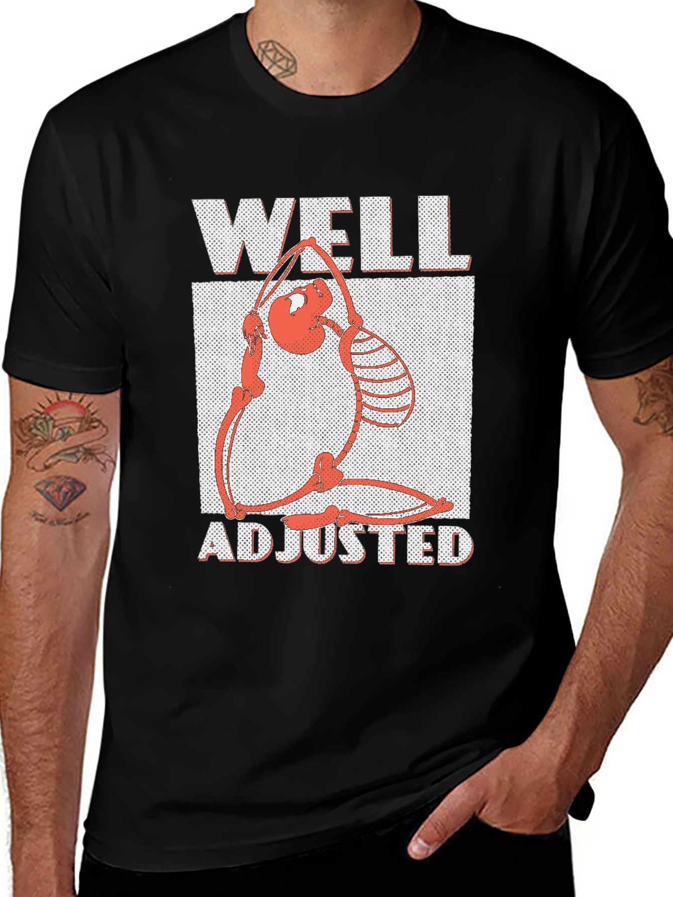 Variant 8 of Well Adjusted Graphic Tee - Funny Skeleton Yoga Shirt