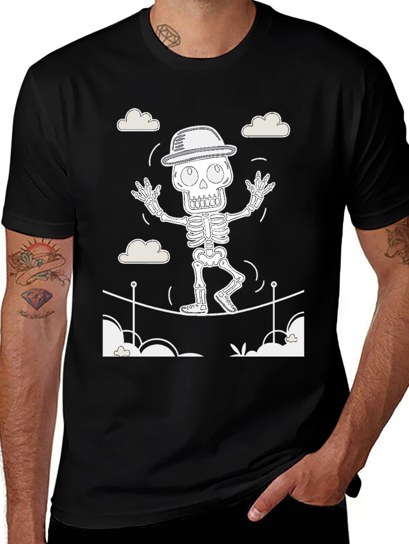 Variant 8 of Skeleton Tightrope Walker T-Shirt