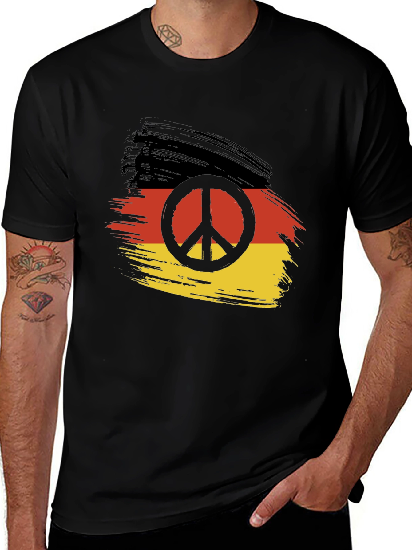 Variant 8 of Germany Flag Peace Sign T-Shirt