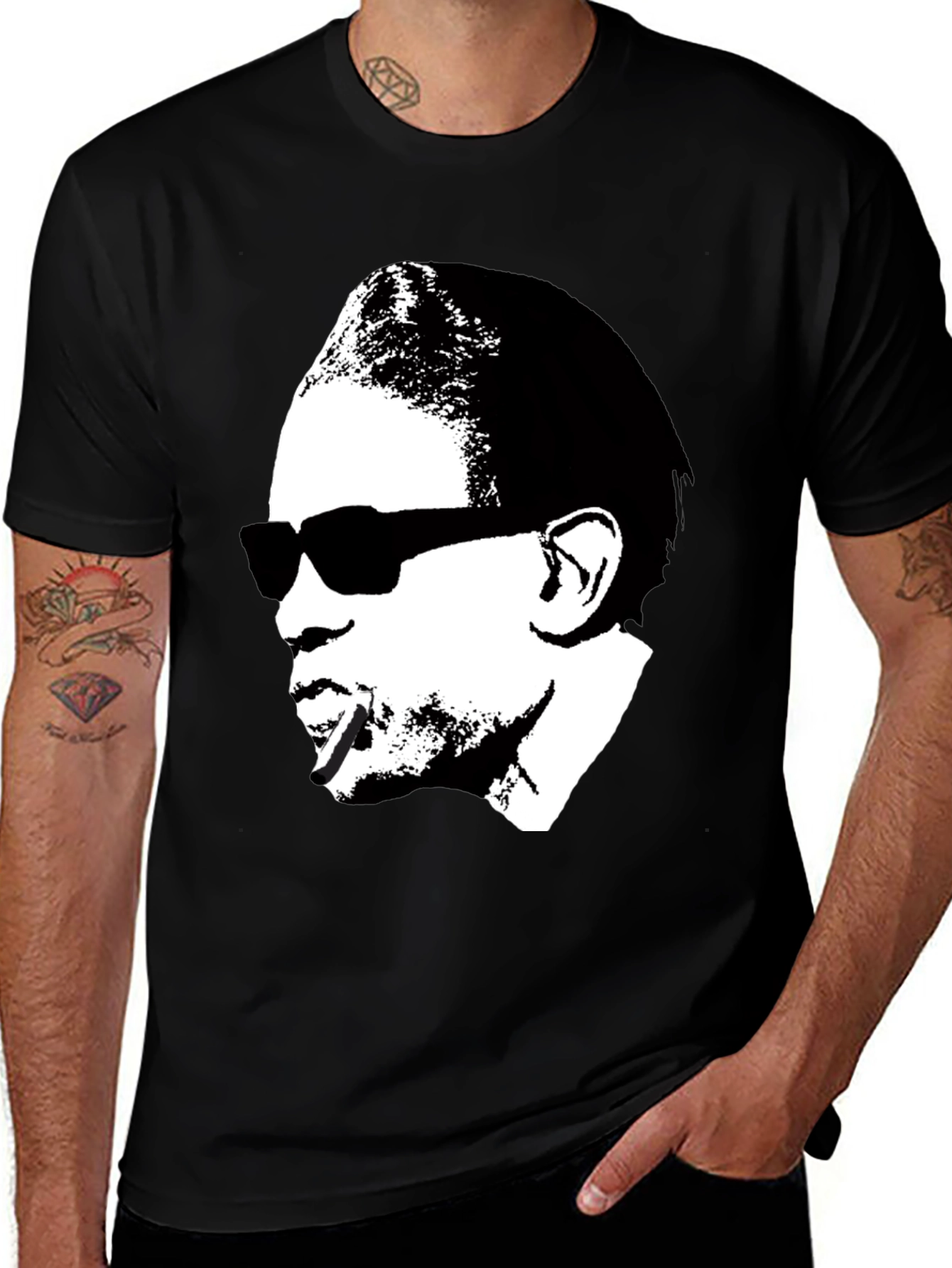 Variant 23 of Retro Silhouette Graphic Tee - Black