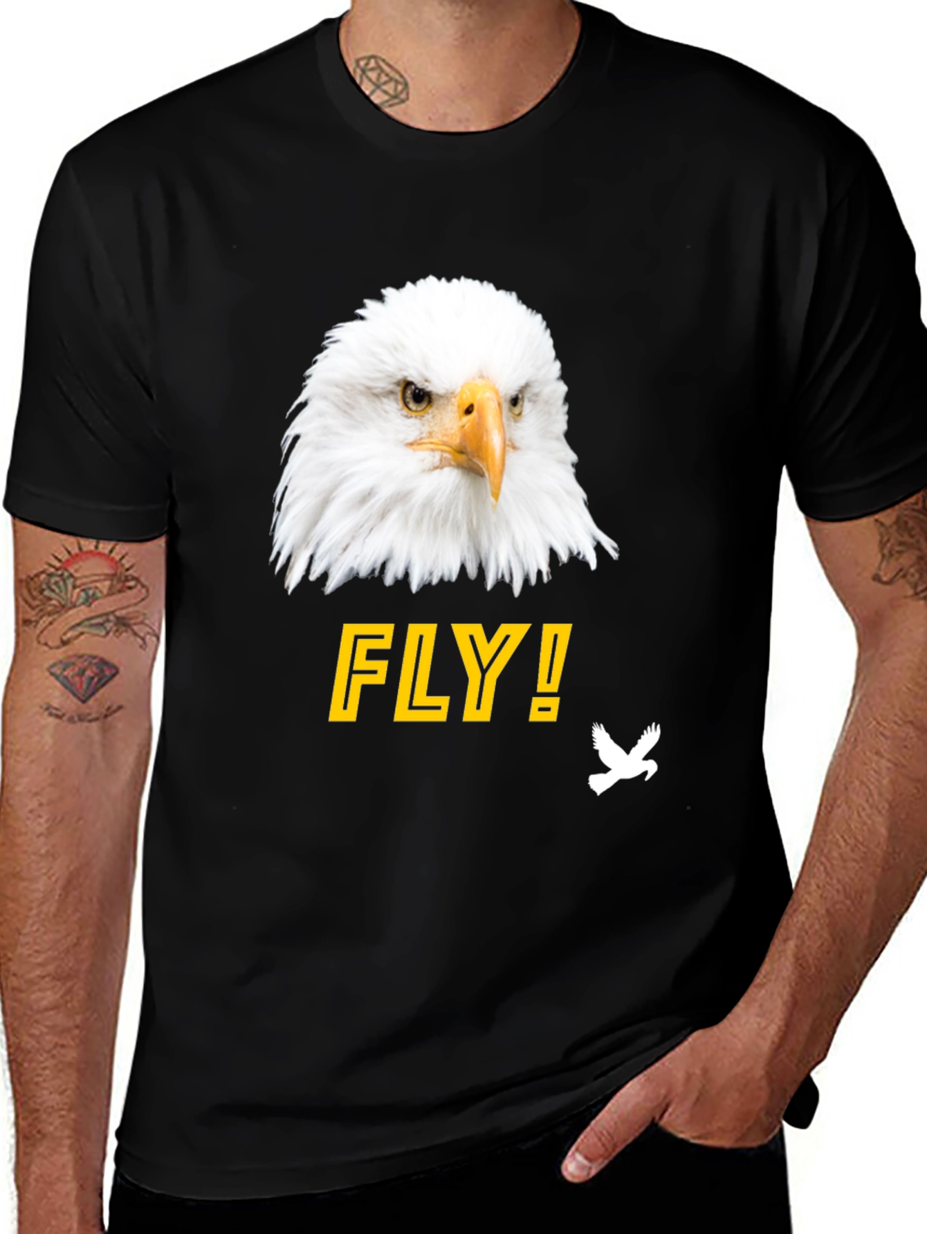 Variant 22 of Eagle FLY! Graphic Tee - Men's Black T-Shirt