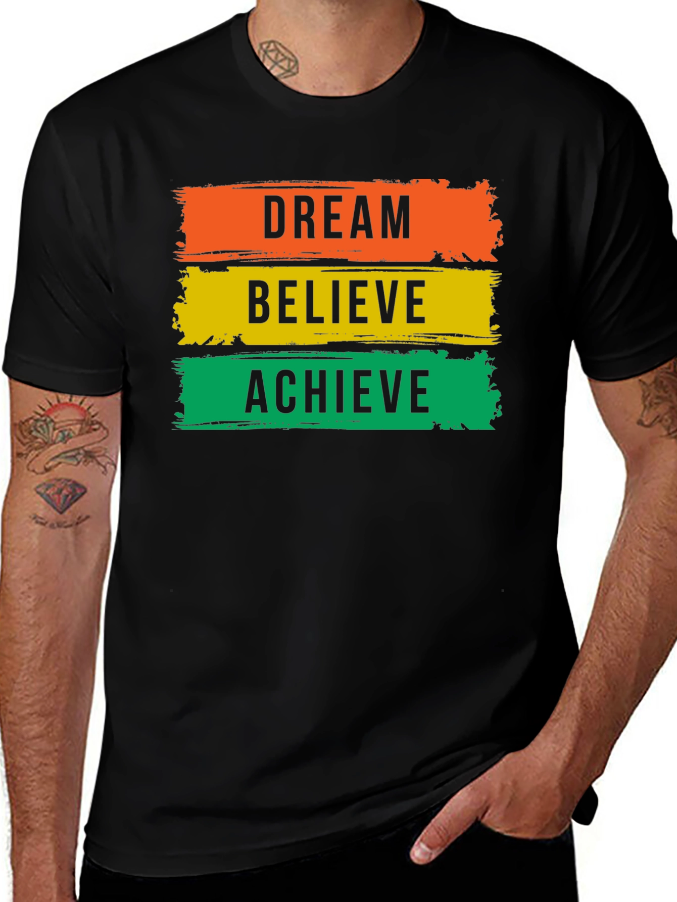 Variant 23 of Dream Believe Achieve Graphic Tee - Inspirational T-Shirt