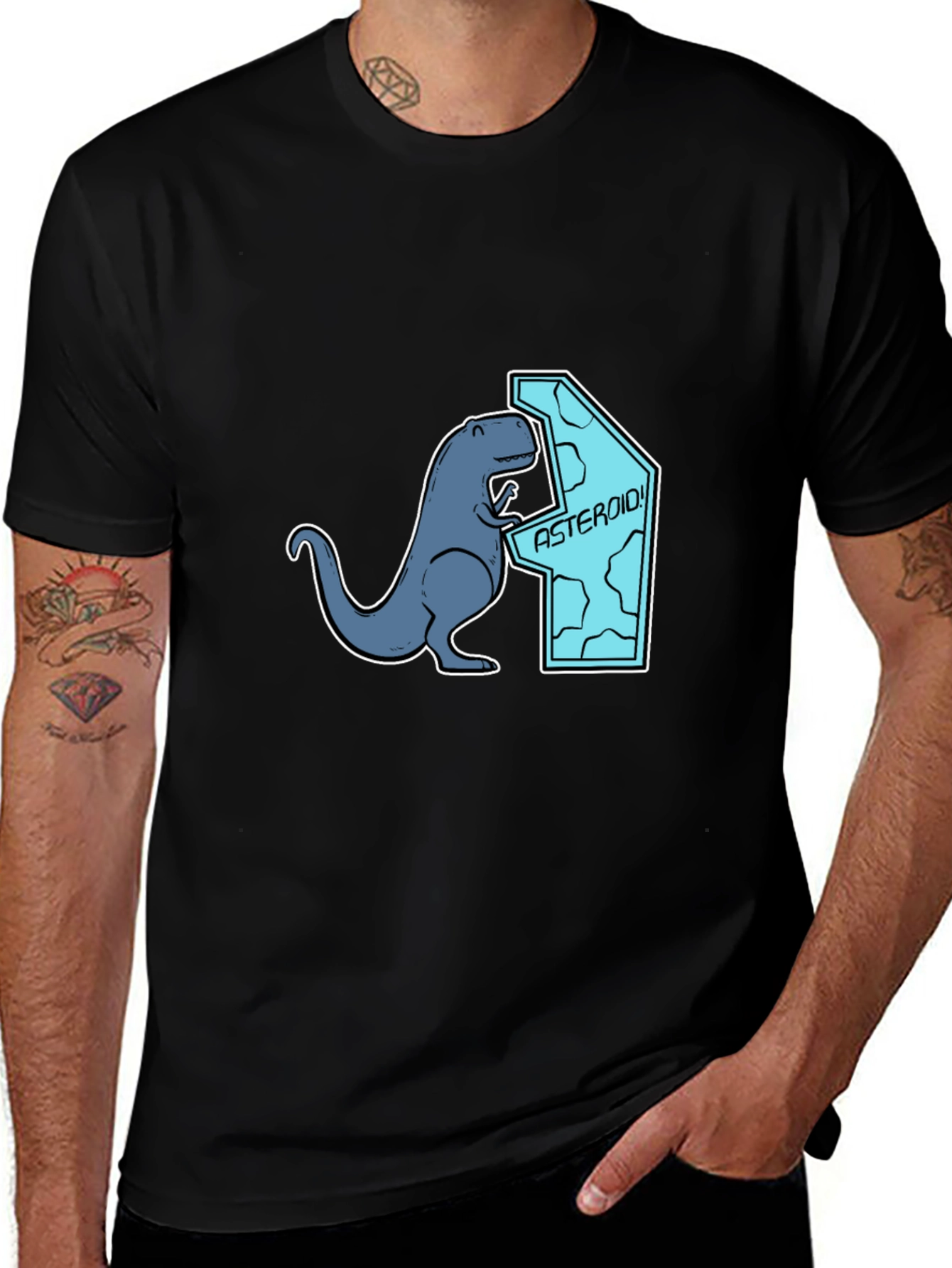 Variant 20 of Dino Gamer T-Shirt - Asteroid Arcade