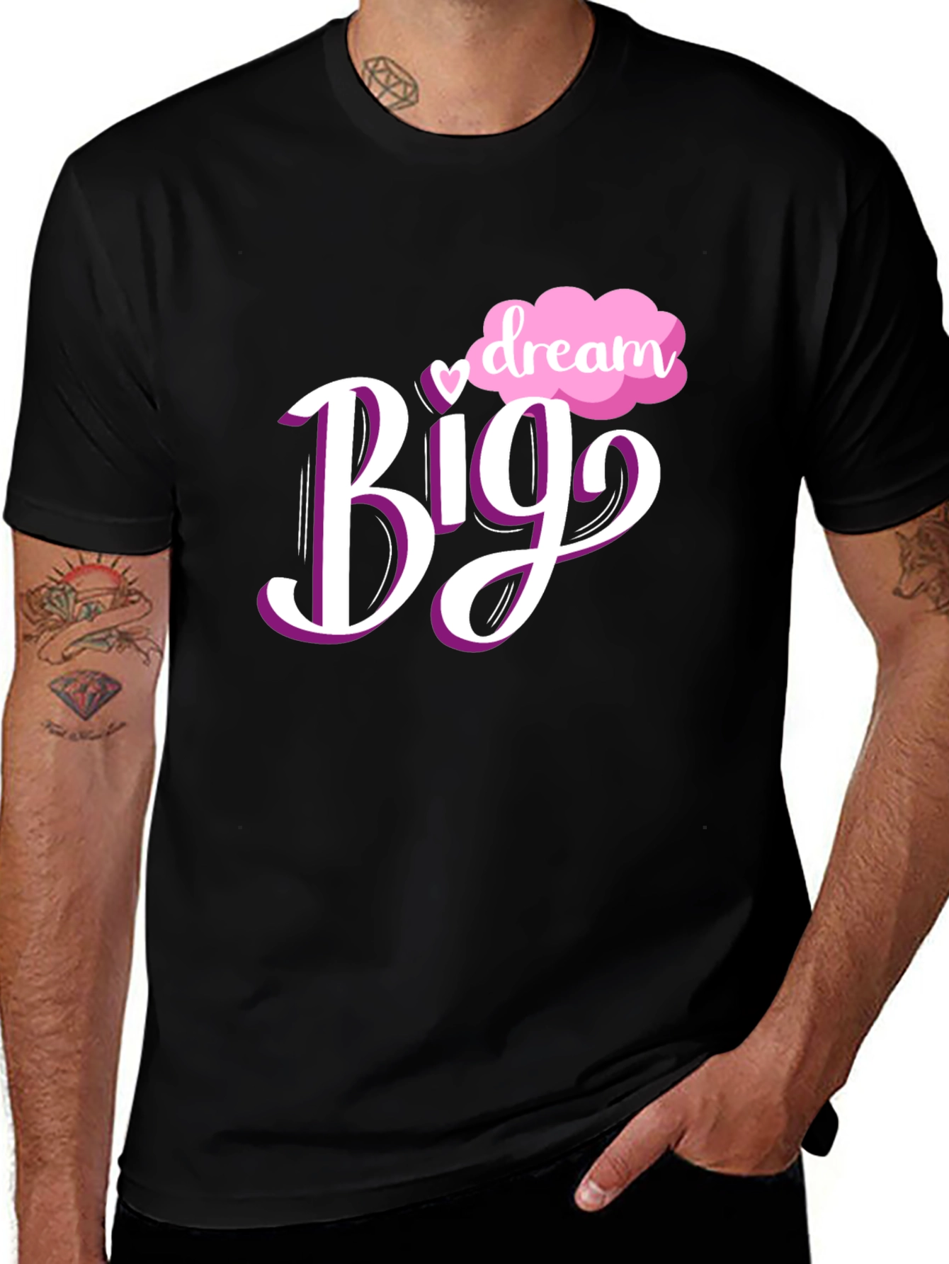 Variant 3 of Dream Big Graphic Tee - Black Cotton Blend
