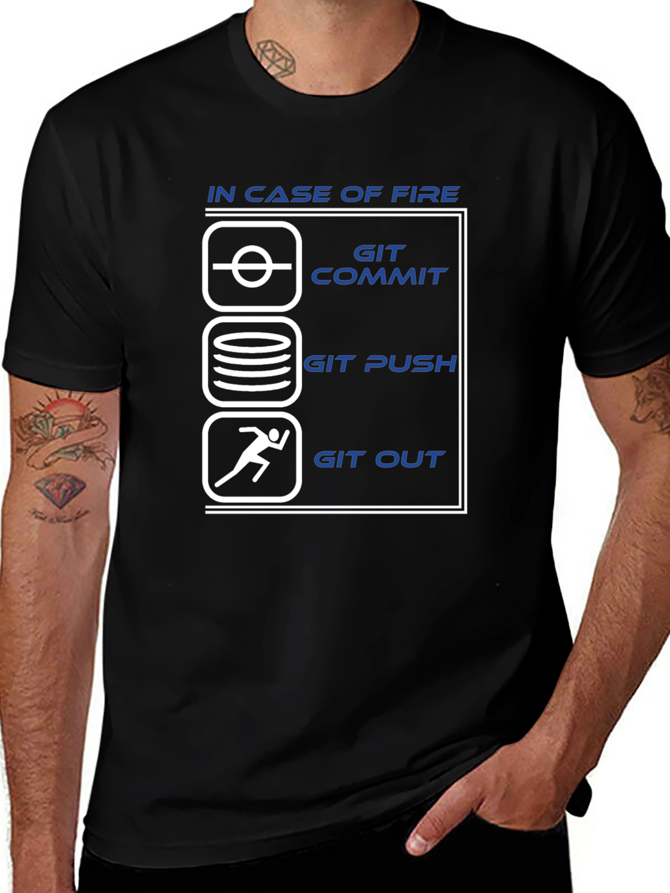 Variant 6 of Funny Programmer T-Shirt - Git Commit, Push, Out!