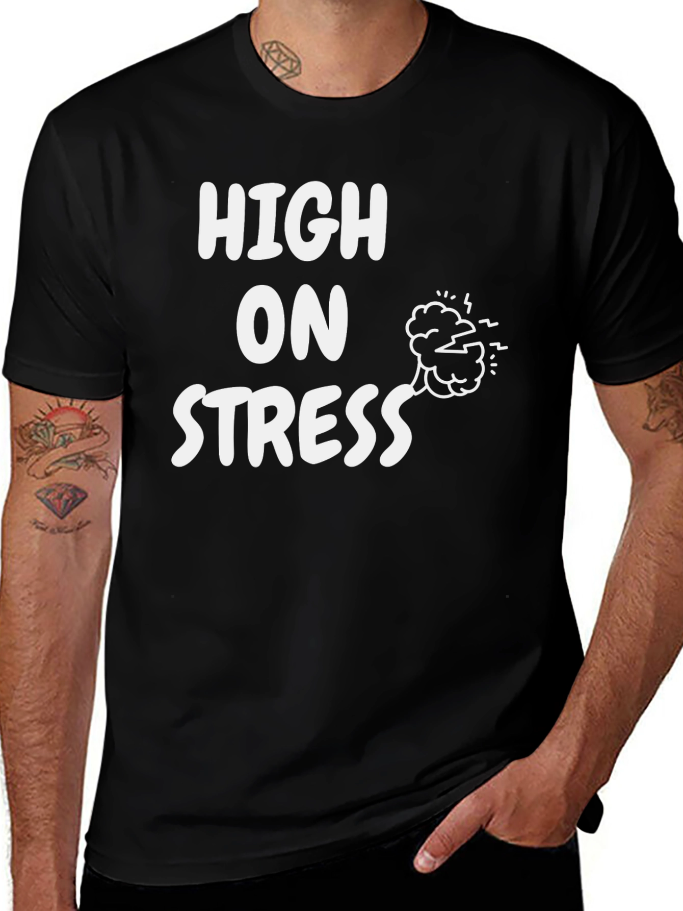 Variant 19 of High on Stress Graphic Tee - Black