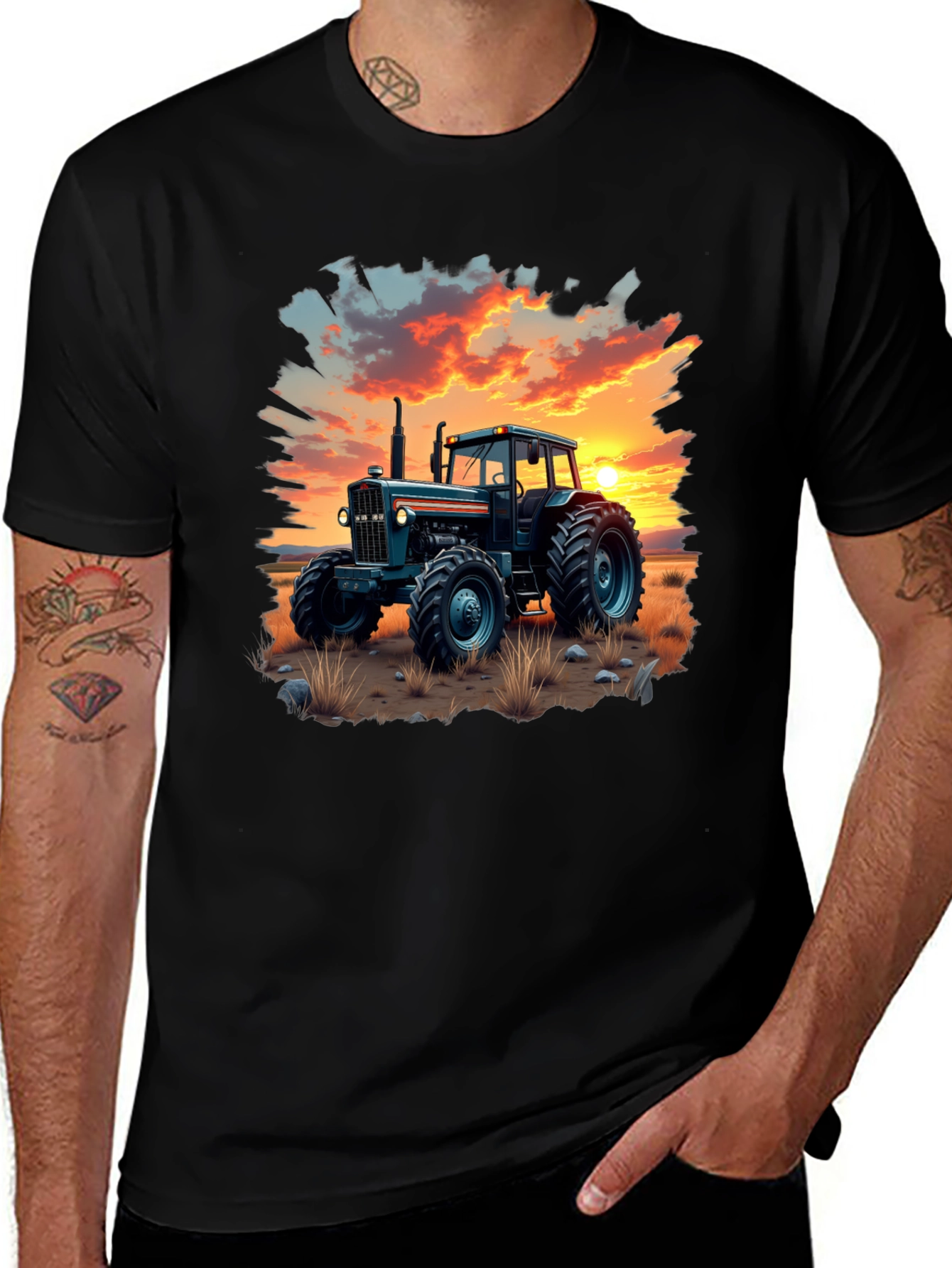 Variant 10 of Sunset Tractor Graphic Tee - Farm Life Apparel