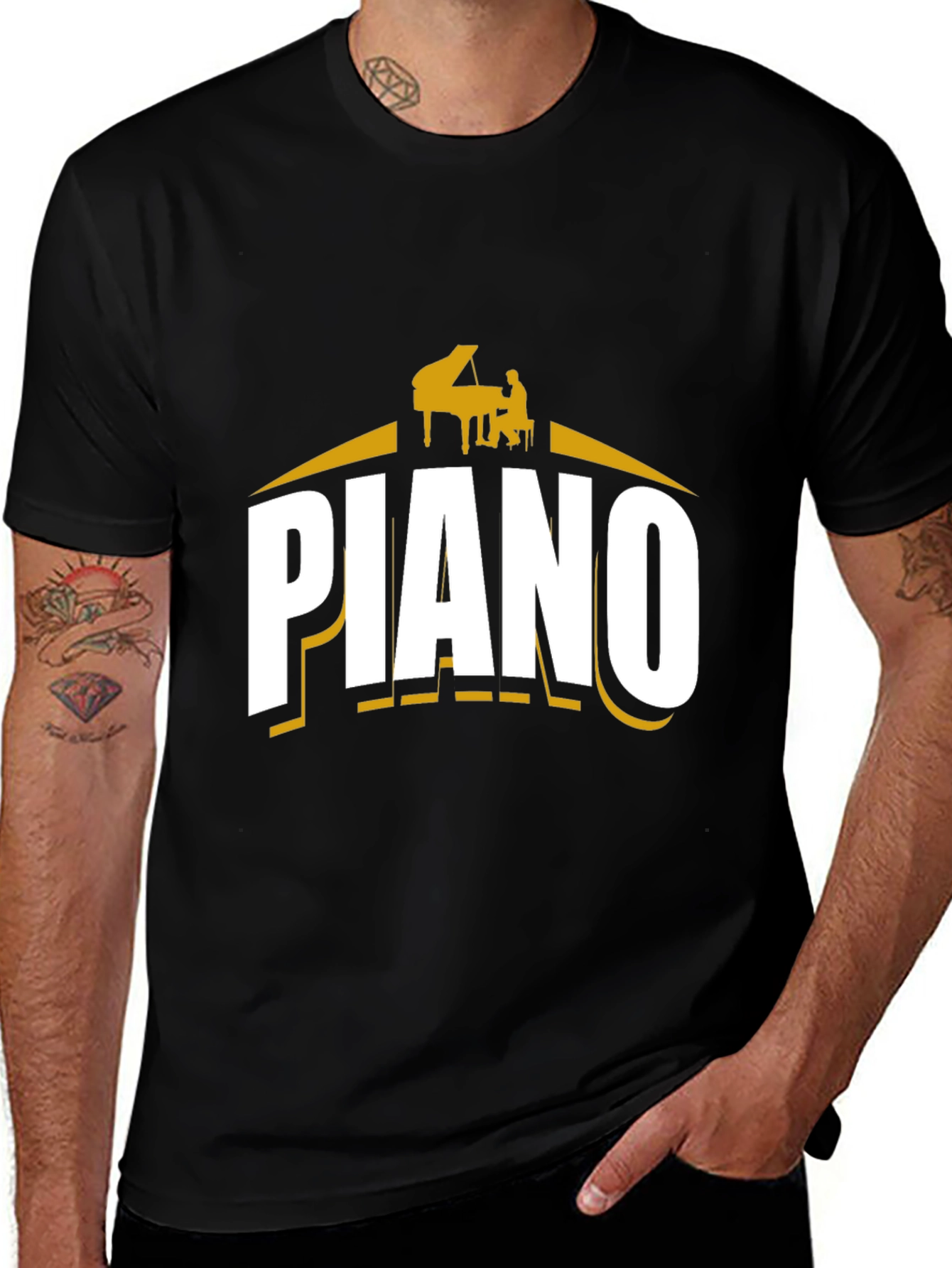 Variant 23 of Piano T-Shirt Musician Design