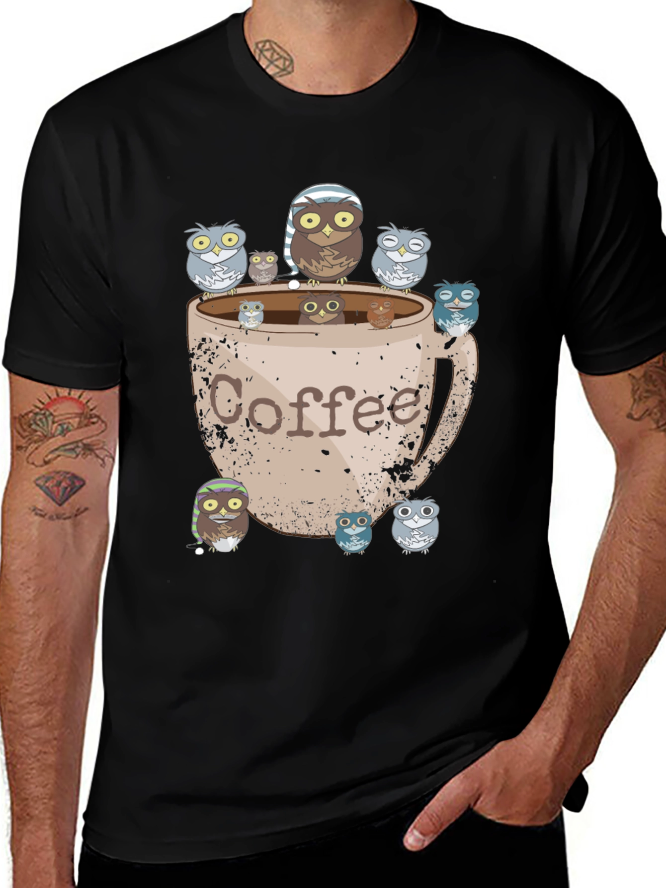 Variant 9 of Coffee Owl T-Shirt - Brewtiful Design