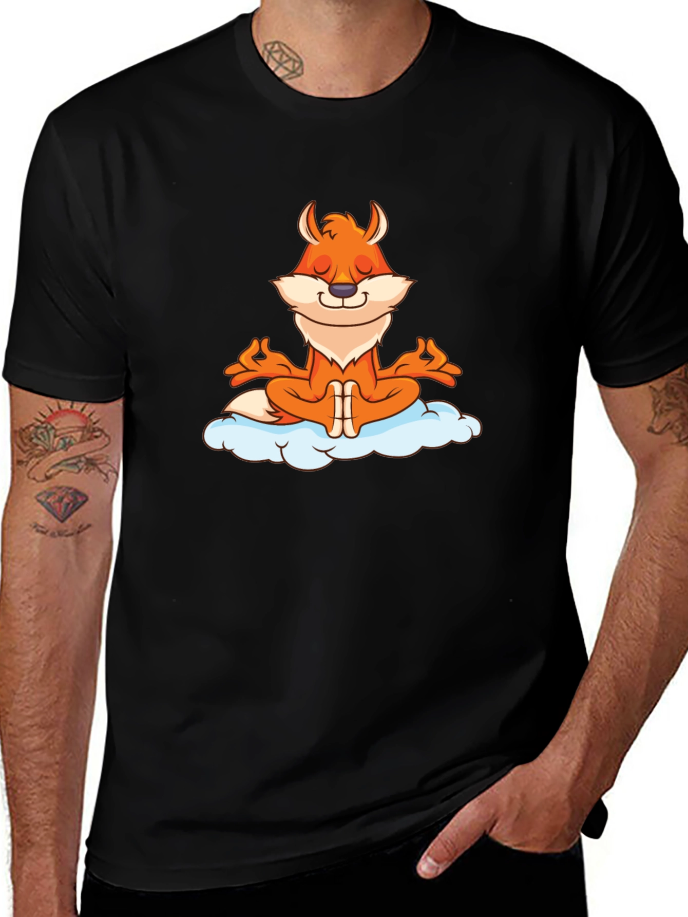 Variant 14 of Meditating Fox Graphic Tee