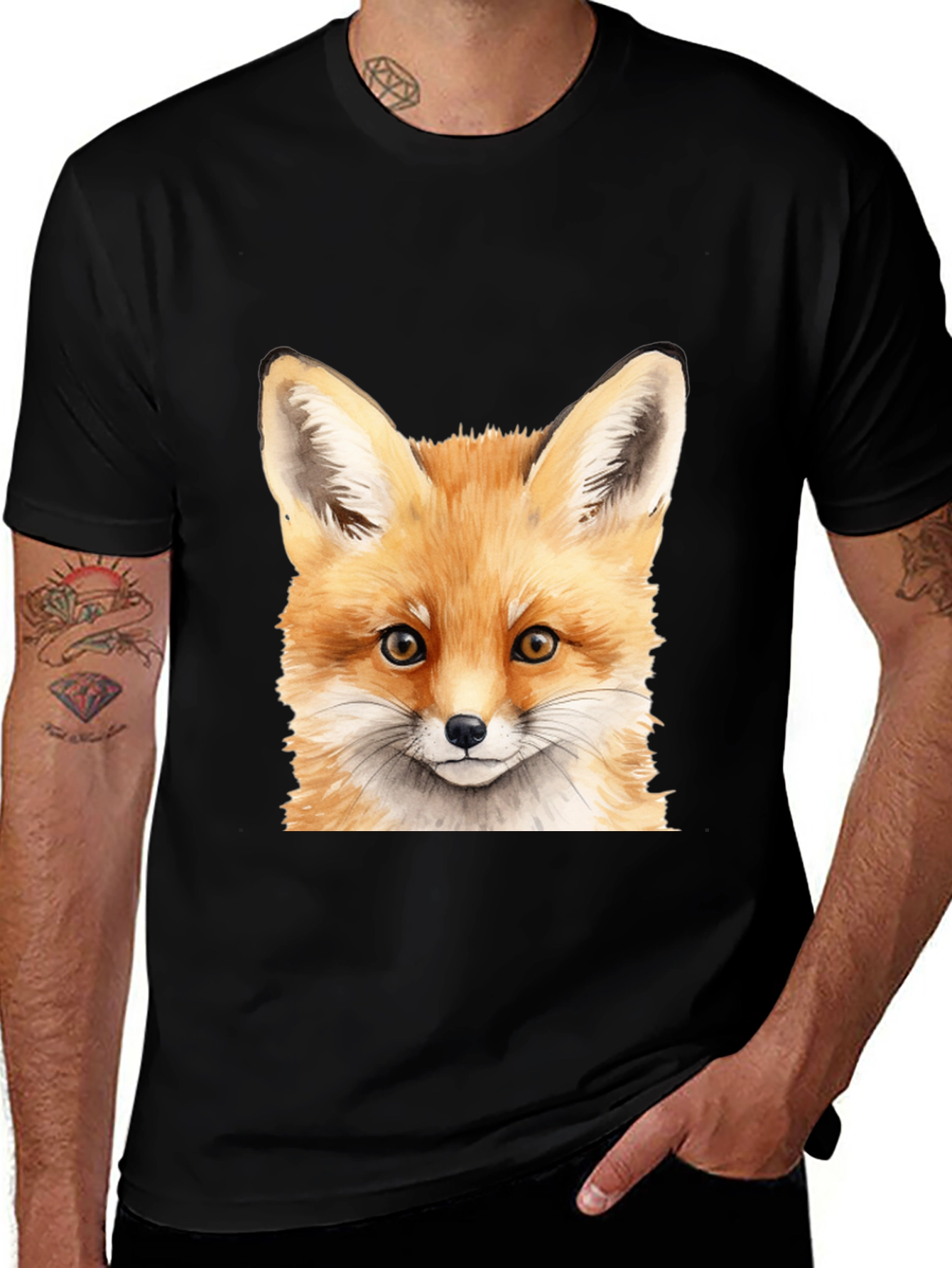 Variant 15 of Fox Graphic Tee - Men's Black T-Shirt