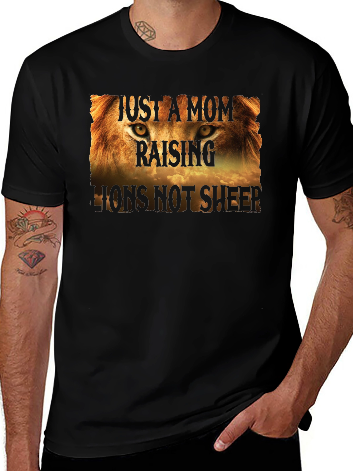 Variant 17 of Just a Mom Raising Lions Graphic Tee