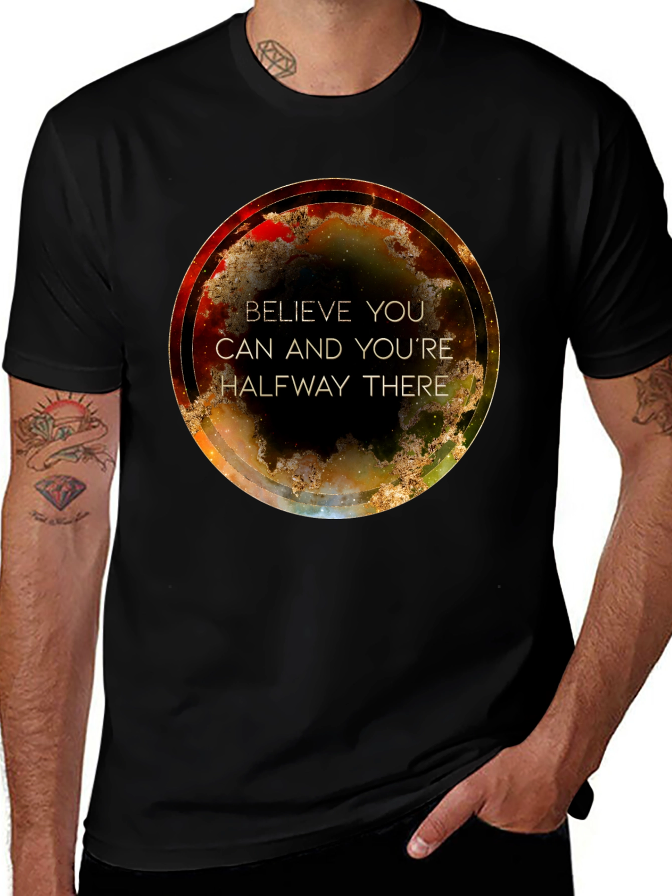 Variant 25 of Believe You Can Space Design Tee - Inspiring T-Shirt