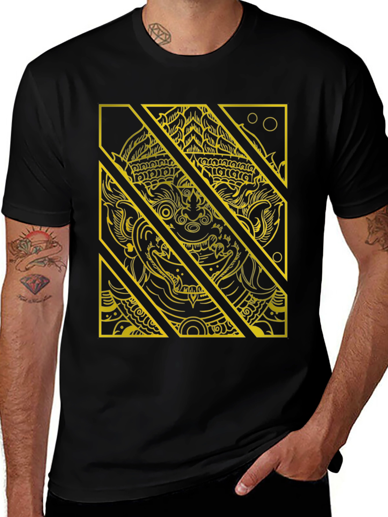 Hanuman Graphic Tee - Striking Black T-Shirt