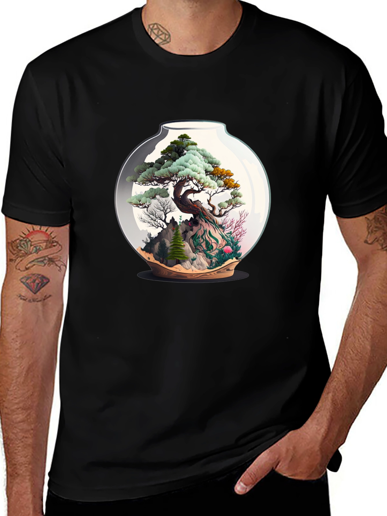 Variant 25 of Bonsai Terrarium Black T-Shirt