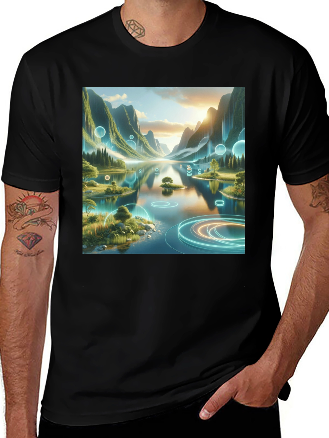 Nature Lake Scene Graphic Tee