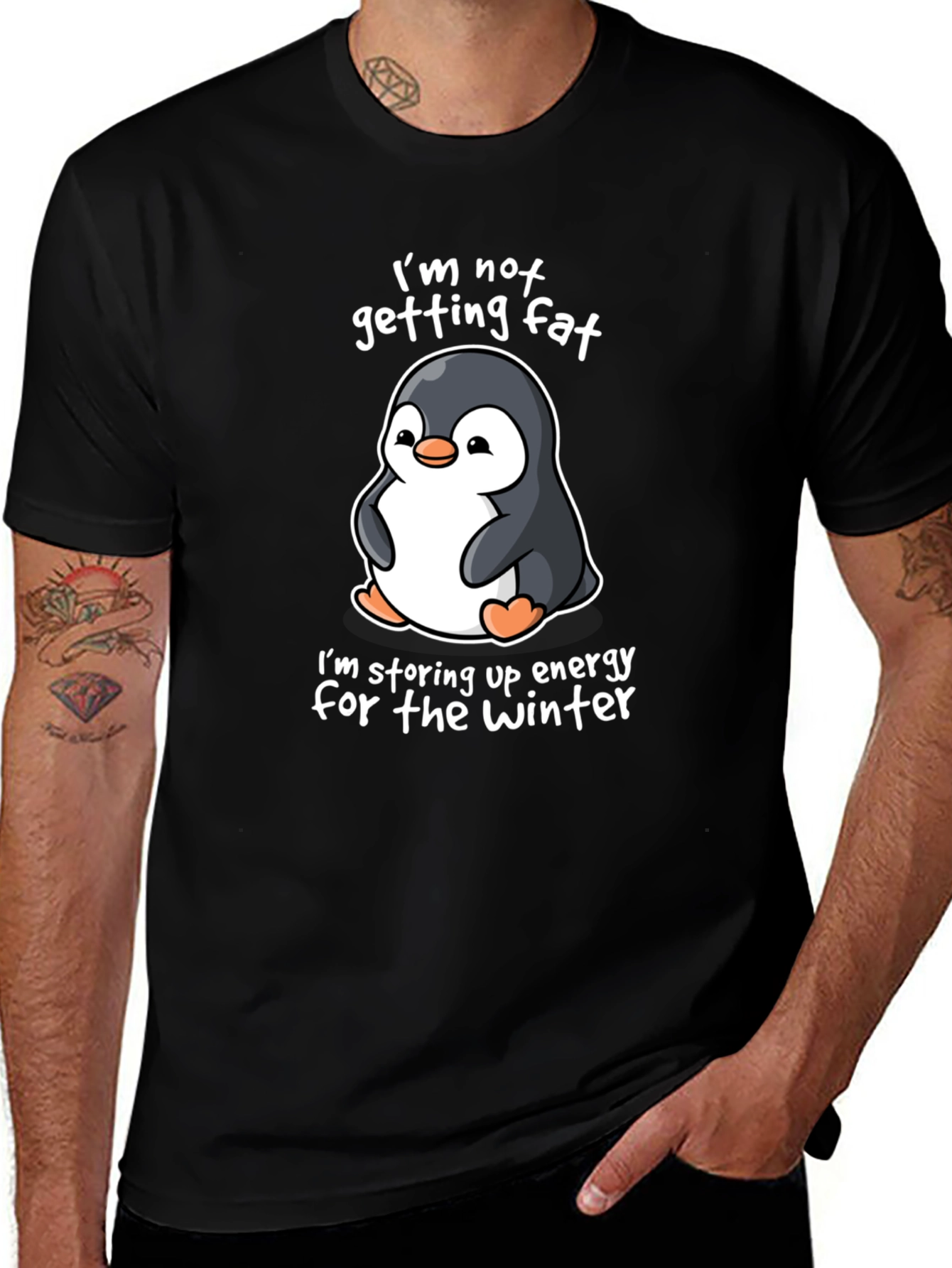 Variant 25 of Penguin Winter Energy Black T-Shirt