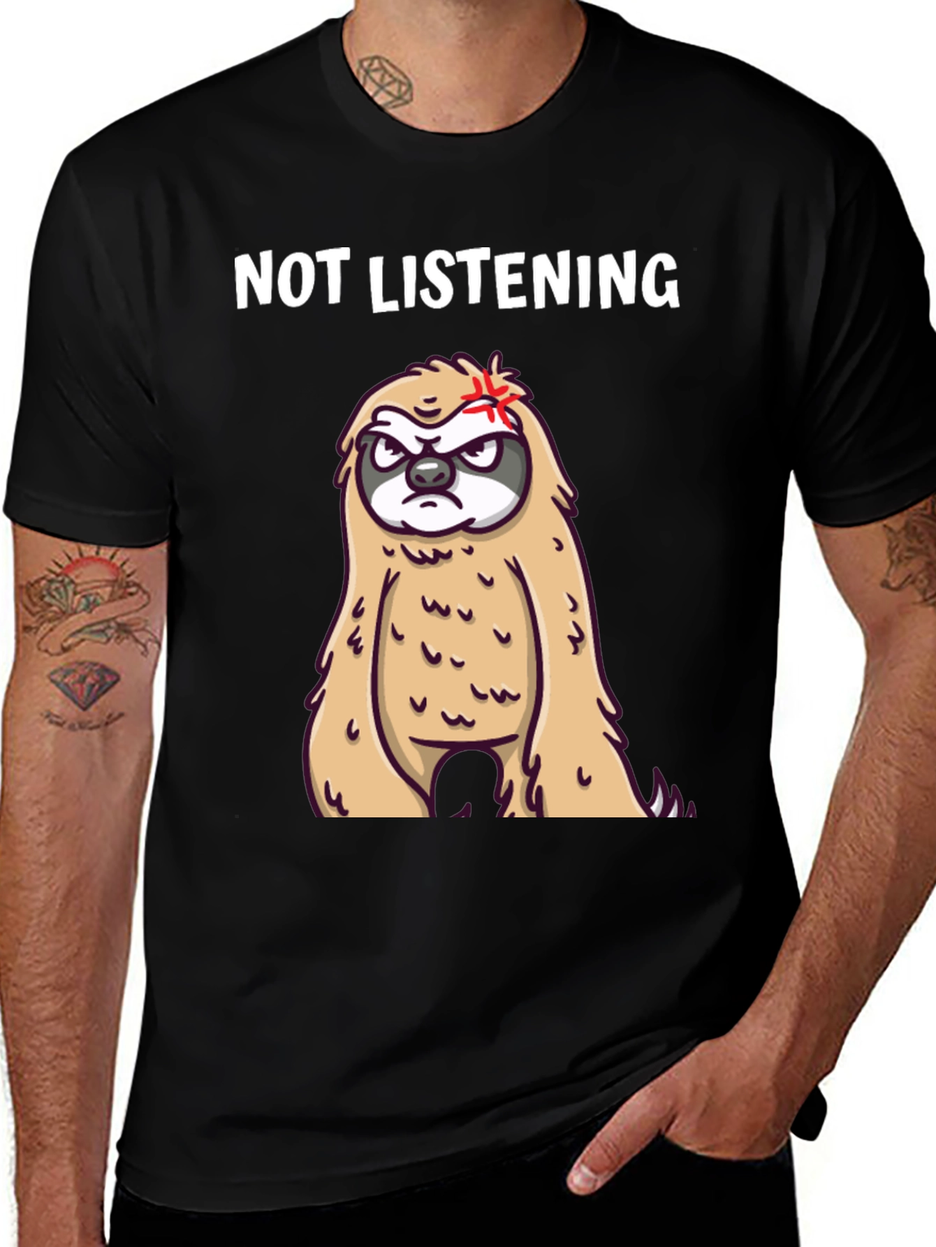 Variant 2 of Not Listening Sloth Graphic Tee