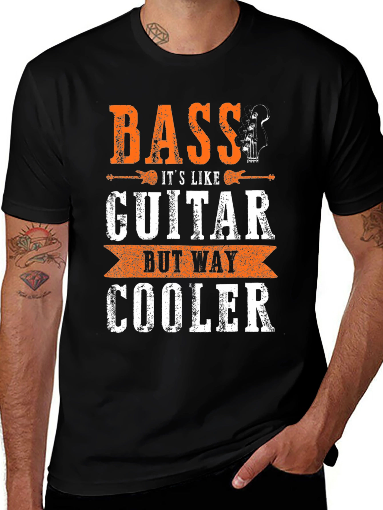 Variant 12 of Bass Guitar T-Shirt - It's Like Guitar But Way Cooler