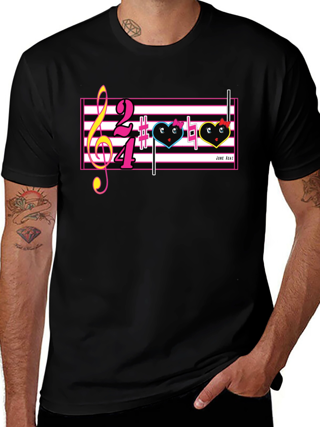 Variant 19 of Musical Love T-Shirt - June Asas Design