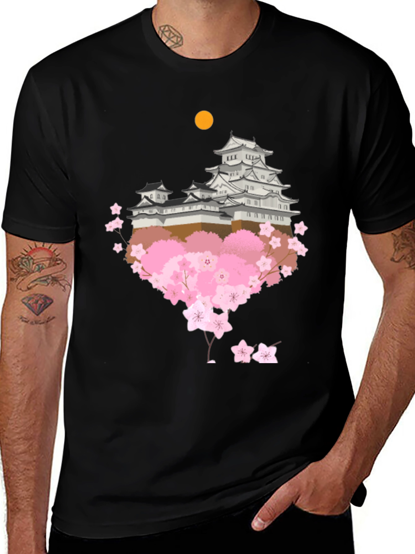 Variant 30 of Japanese Castle & Cherry Blossom T-Shirt