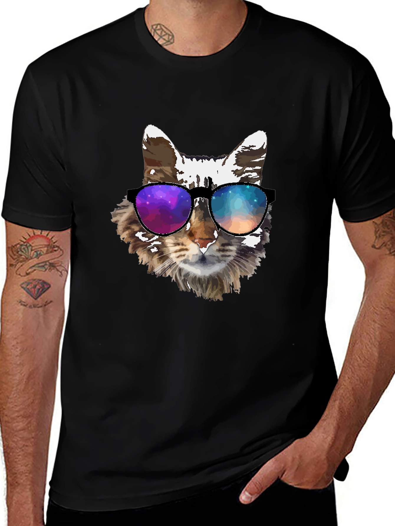 Variant 4 of Cool Cat Tee - Galaxy Shades Graphic T-Shirt